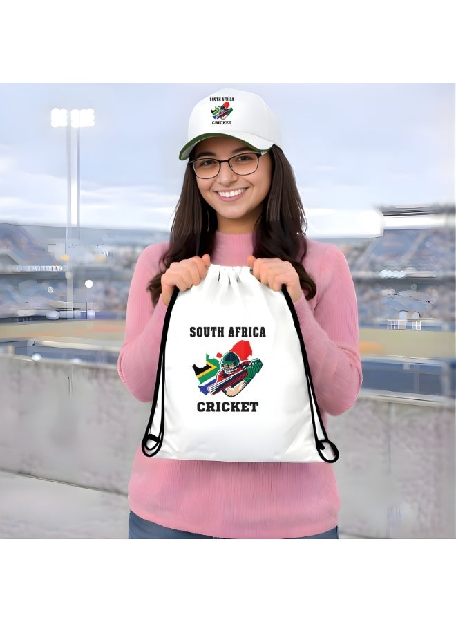 South Africa Sports Fans Combo Pack - Pack of 3 - Drawstring Bag, Hand Flag and Cap - South Africa Sports Enthusiasts Combo Pack - Ideal for Sports Matches and Events - Image 4